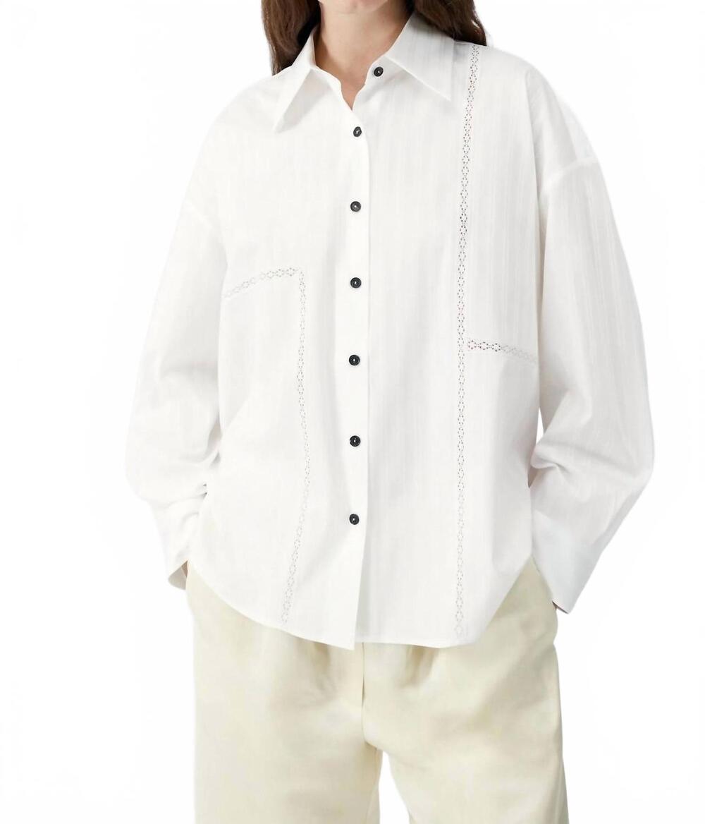 NEW CORDERA oversized lace shirt in white